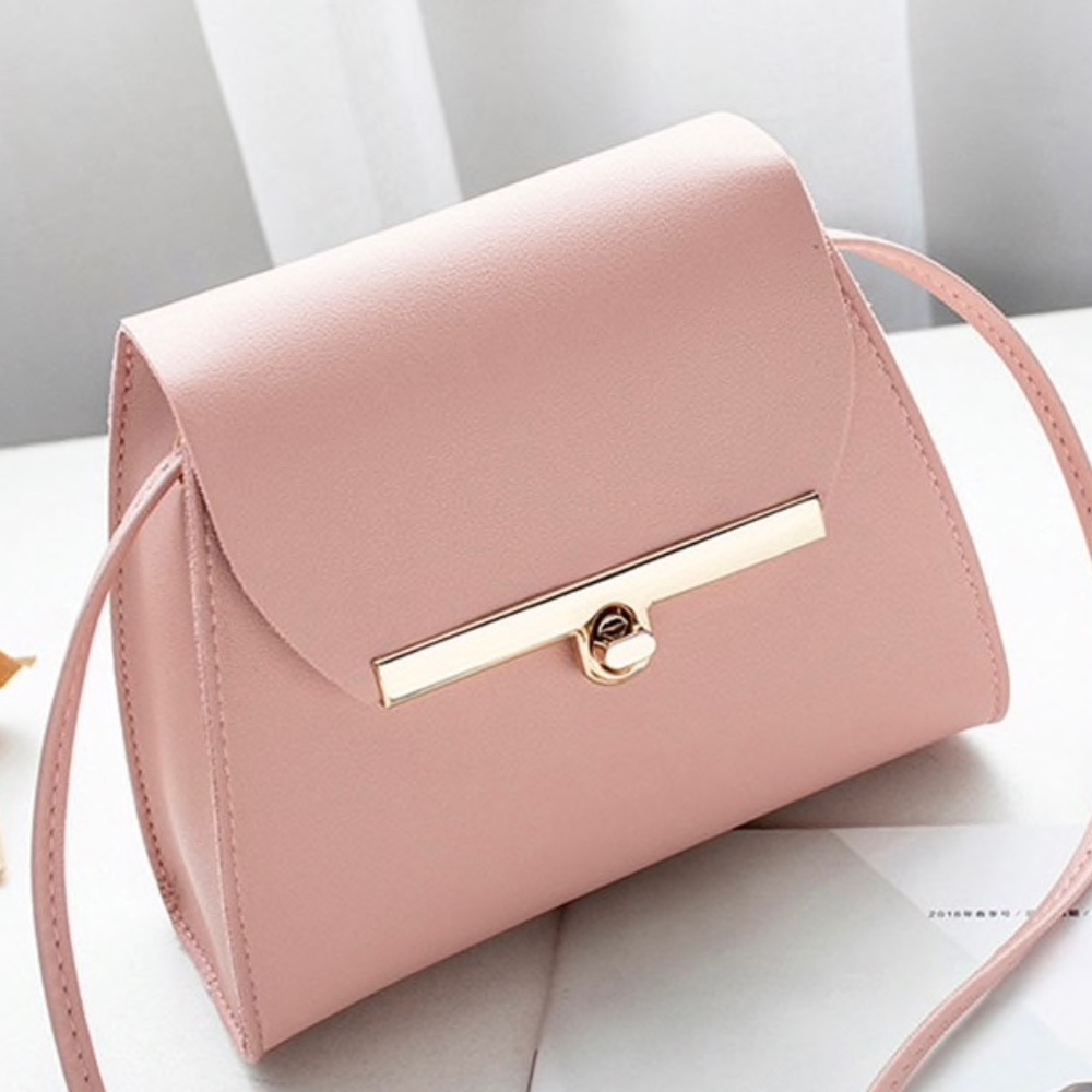 mini bag soft pink and gold